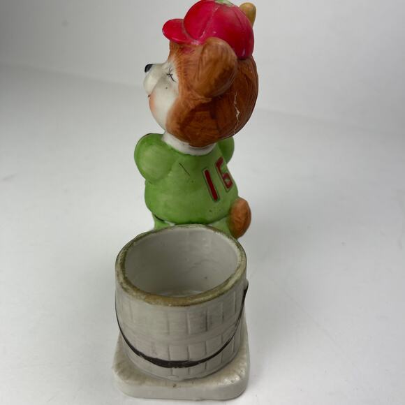 Vintage 1970's Jasco Luvkin Critters Ceramic Baseball Candle Holder, 1979 - Picture 4 of 9